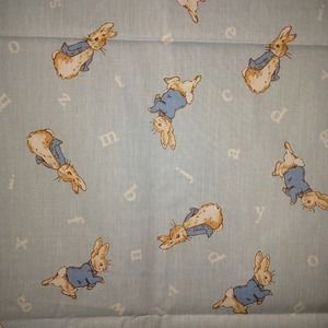 Vintage Beatrix Potter Peter Rabbit Fabric 2 yards RARE